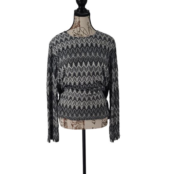 Alfred Dunner ladies top Glitter holiday black/silver Size Large Holiday party - Picture 3 of 9